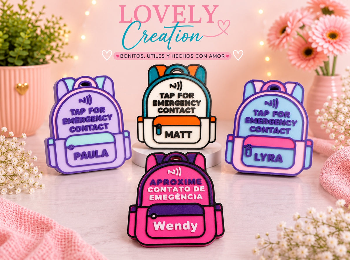 🎒 Personalized NFC Emergency Contact Tag for Backpacks