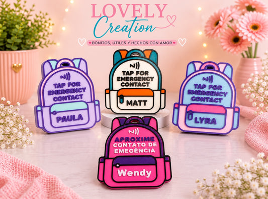 🎒 Personalized NFC Emergency Contact Tag for Backpacks