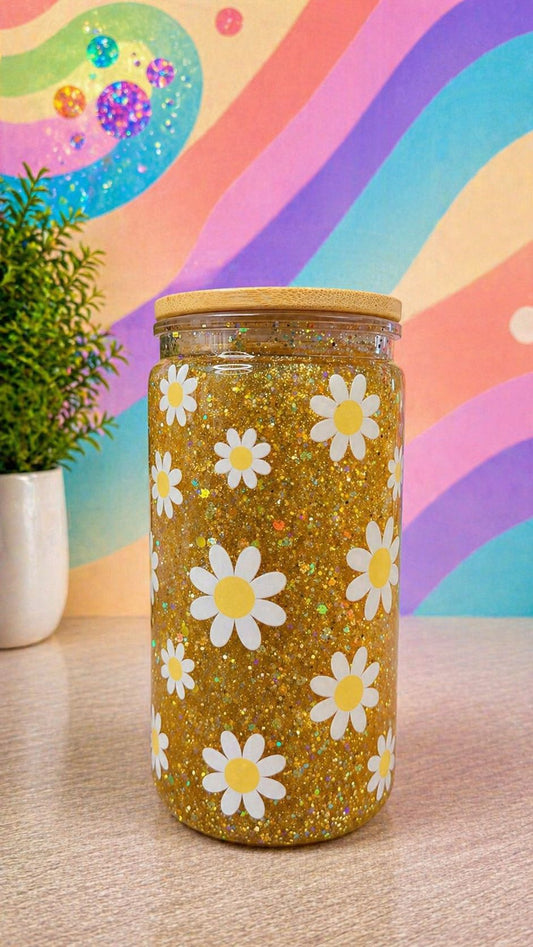 Daisies | 16 oz Glitter Effect Tumbler