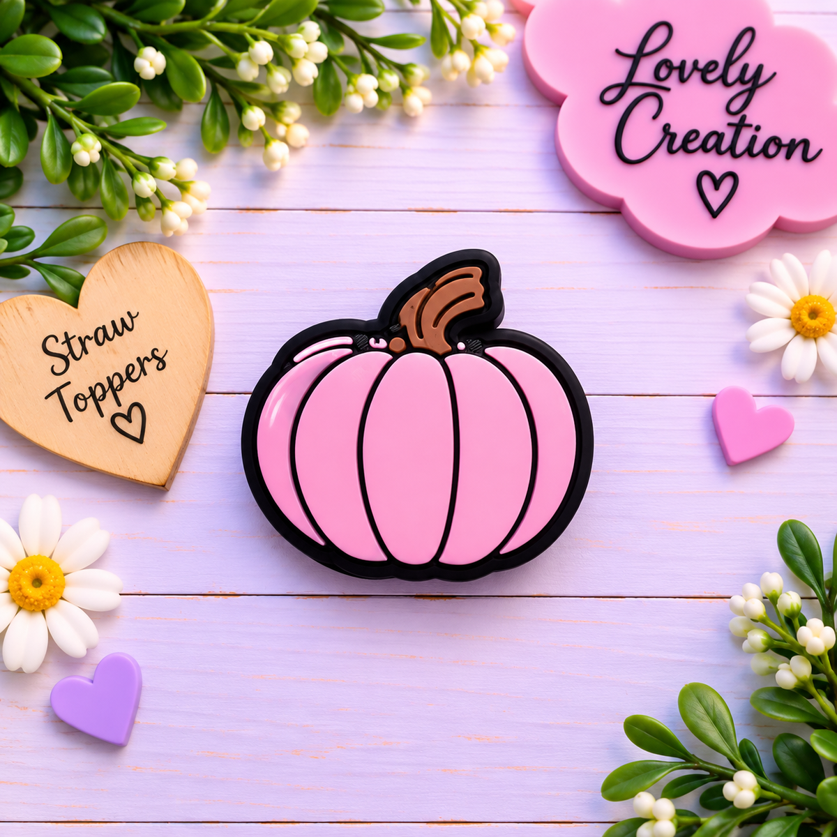 Straw Topper Pumpkin