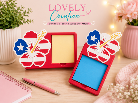 Sticky Note Dispenser | Puerto Rico Hibiscus Flower 🇵🇷