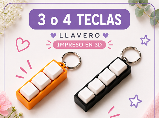 3- or 4-Key Fidget Keychain | 3D Printed