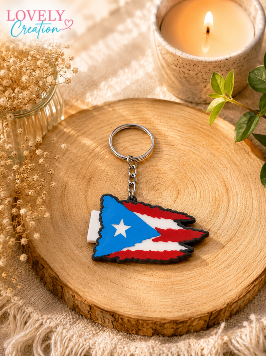 Puerto Rico Bottle Opener Keychain | 3D Printed