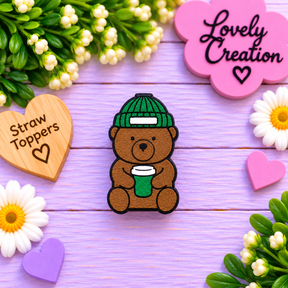 Straw Topper Starbucks Bear