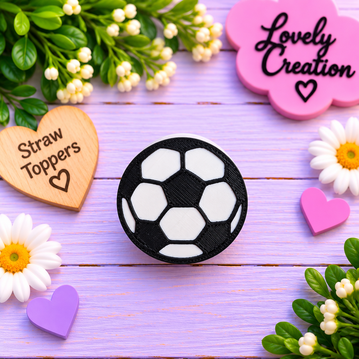 Straw Topper Soccer