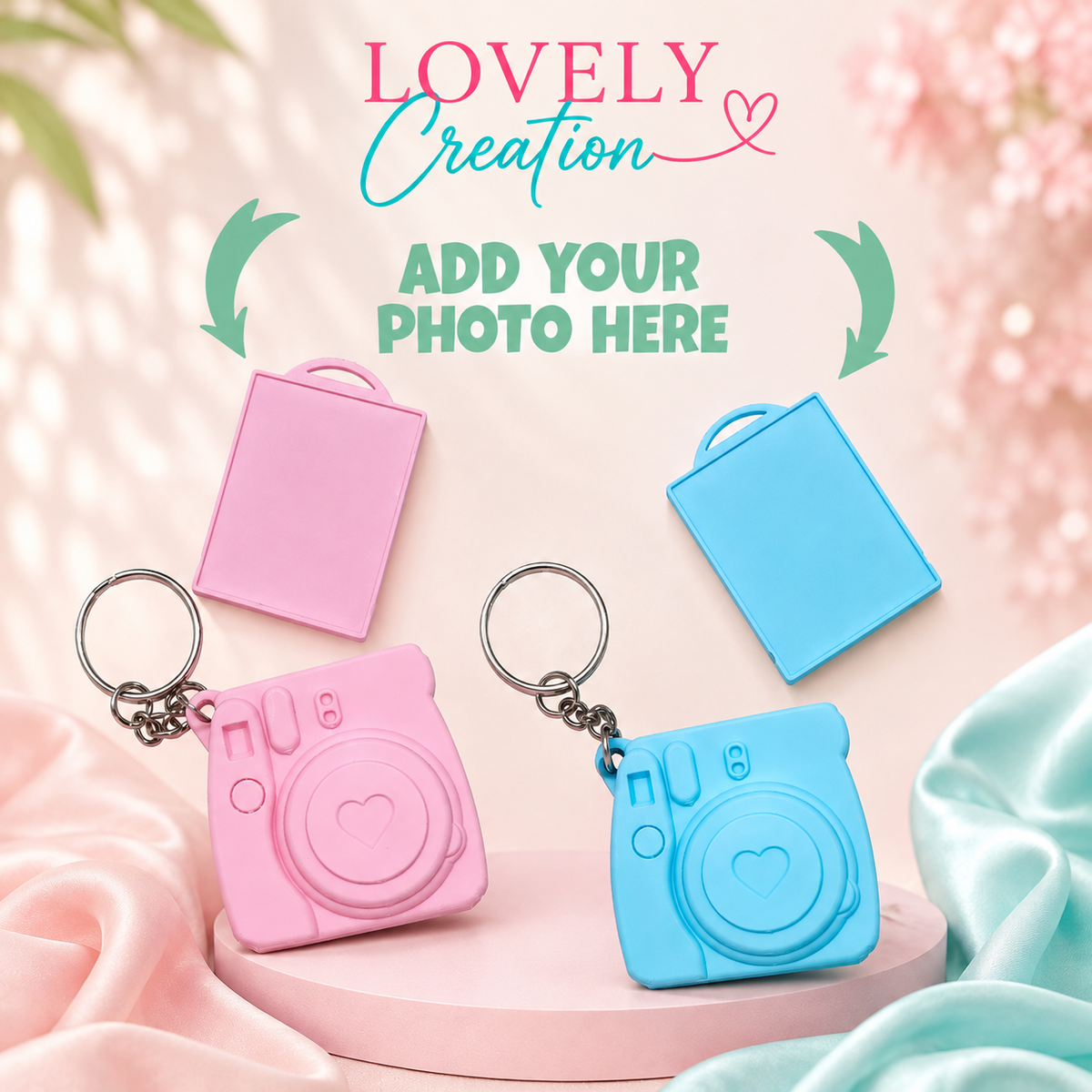 🩷 Personalized Mini Camera Photo Keychain