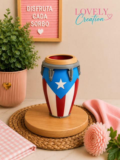 🇵🇷 Puerto Rico Conga Can Holder | 3D Printed