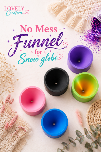 Spill-Reducing Funnel for Snow Globe Tumblers | 3D Printed