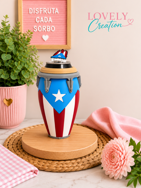 🇵🇷 Puerto Rico Conga Can Holder | 3D Printed
