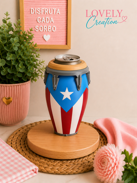 🇵🇷 Puerto Rico Conga Can Holder | 3D Printed