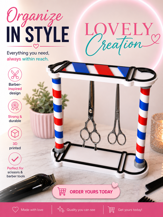 Magnetic Barber Scissors Organizer | 3D Printed